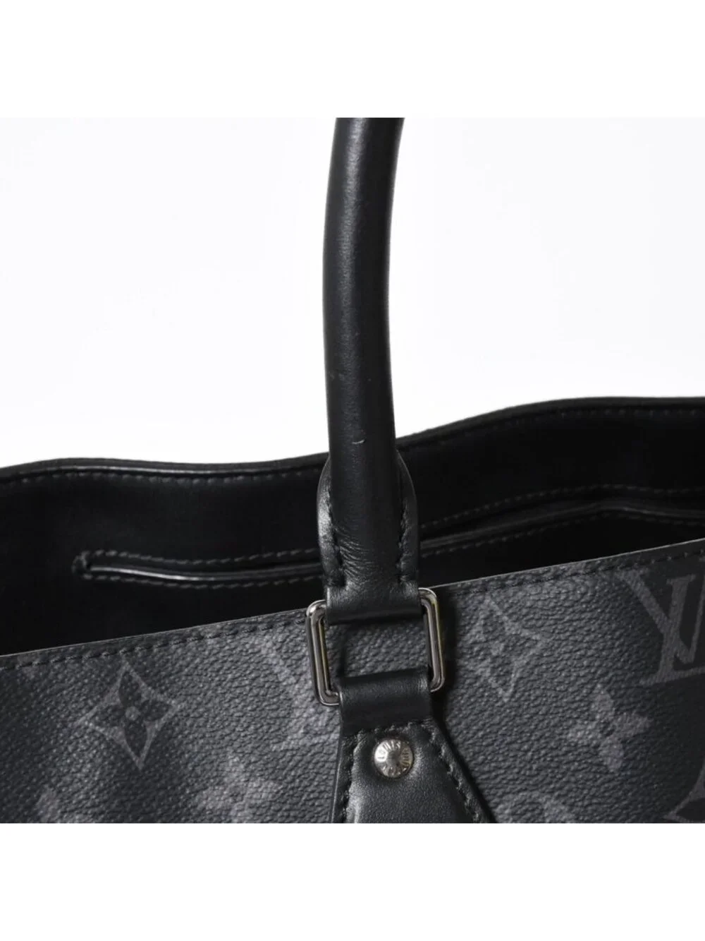 Louis Vuitton Grand Sac Tote Bag Monogram Eclipse Black Silver